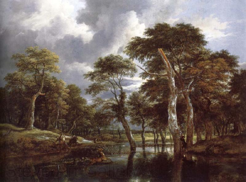 Jacob van Ruisdael Waterfall in a Hilly Wooded Landscape Spain oil painting art